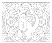 Coloriage pokemon mandala adulte Venusaur dessin