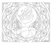 Coloriage pokemon mandala adulte Pidgey dessin