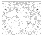 Adulte Pokemon Mandala Nidoking dessin à colorier