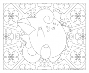 Adulte Pokemon Mandala Clefairy dessin à colorier