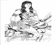 Coloriage red sonja amie de xena dessin