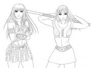 Coloriage xena et gabrielle 2 dessin