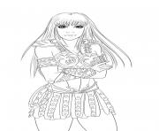 Coloriage xena la guerriere dessin