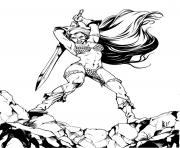 Coloriage red sonja amie de xena dessin