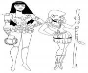 Coloriage xena et gabrielle 2 dessin