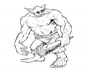 Coloriage ogre avec des pieds geants dessin