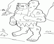 Coloriage ogre avec des pieds geants dessin