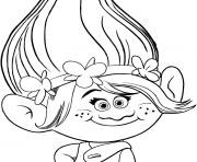 Coloriage trolls party princess poppy dessin