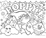 Coloriage poppy connect the dots trolls dessin