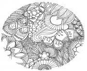 mandala fleurs vegetales foret adulte dessin à colorier