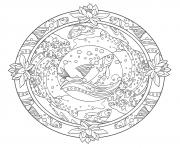 Coloriage mandala lapin dessin