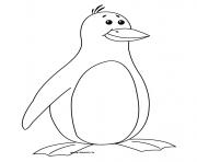 pingouin facile pour enfant dessin à colorier