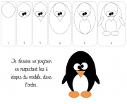 Coloriage pingu sort de son igloo dessin