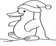 pingouin noel dessin à colorier