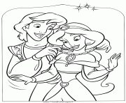 Coloriage aladin jasmine et genie dessin