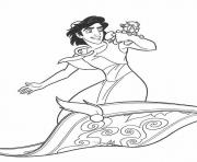 Coloriage Jasmine pense a Aladdin dessin