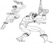 Coloriage power rangers pret pour attaquer dessin