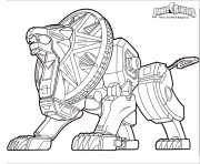 power rangers dino charge lion robot dessin à colorier