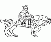 chevalier cheval enfant dessin à colorier