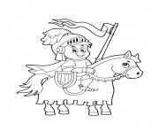chevalier cheval dessin à colorier
