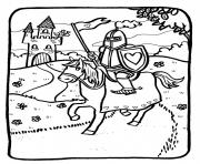 chevalier quitte son royaume par Marion Caratini dessin à colorier