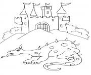 chateau de chevalier 8 dessin à colorier