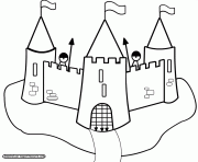 Coloriage chateau fort maternelle facile dessin