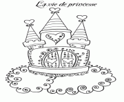 chateau la vie de princesse dessin à colorier