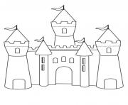 Coloriage chateau tres facile dessin