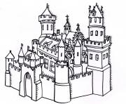 Coloriage chateau fort maternelle simple dessin
