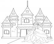 Coloriage princesse cherche son chateau dessin