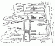 Coloriage chateau fort du moyen age dessin