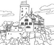 Coloriage chateau fort maternelle facile dessin