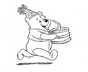 Coloriage winnie anniversaire