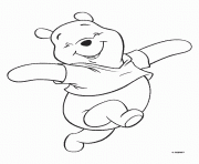 winnie pooh se balade avec joie dessin à colorier
