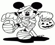 Coloriage mickey mouse la momie disney halloween dessin