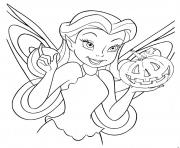 Disney Halloween Princesse avec une citrouille dessin à colorier