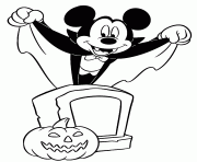 Coloriage Disney Halloween Minnie la sorciere avec Mickey dessin