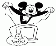 halloween mickey le vampire disney dessin à colorier