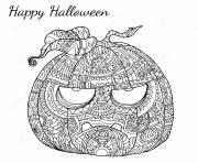 Coloriage mandala halloween maternelle facile fantomes sur un chateau dessin