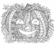 Coloriage halloween mandala tete de loup dessin