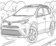 Voiture toyota rav4 dessin à colorier