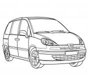 Voiture Peugeot 807 dessin à colorier