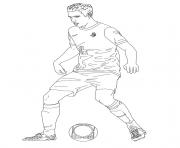 Coloriage portrait du joueur de foot maradona diego dessin