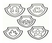 les badges de pat patrouille dessin à colorier