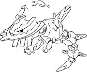 mega steelix pokemon dessin à colorier