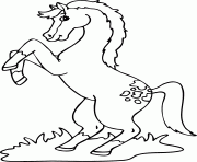 cheval dans la prairie dessin à colorier