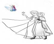 elsa et anna amour famille reine des neiges dessin à colorier