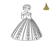 superbe robe pour le bal reine des neiges dressup dessin à colorier