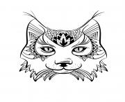 lynx animal adulte mandala dessin à colorier